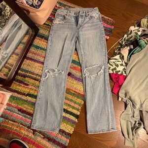 American Eagle Outfitters Light Blue Straight Leg Jeans